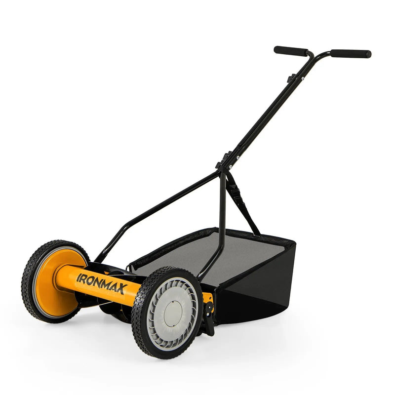 14 Inch Push Lawn Mower with 5 Steel Blades and Grass Catcher Bag by DirectDeals