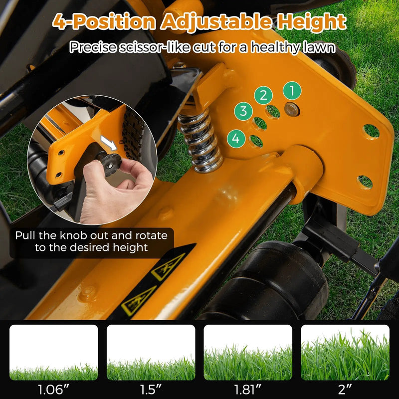 14 Inch Push Lawn Mower with 5 Steel Blades and Grass Catcher Bag by DirectDeals