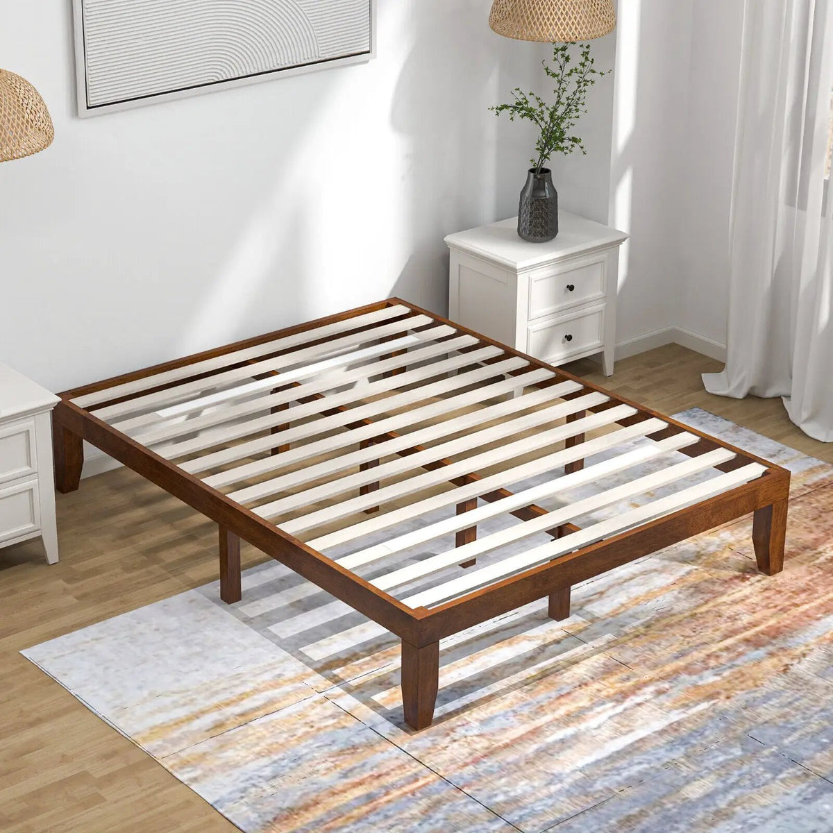 Queen Size 14 Inch Wooden Bed Mattress Frame by DirectDeals