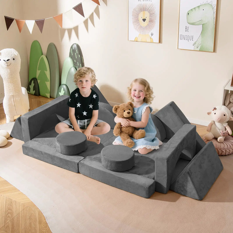 14 PCS Modular Kids Play Couch for Playroom and Bedroom by DirectDeals