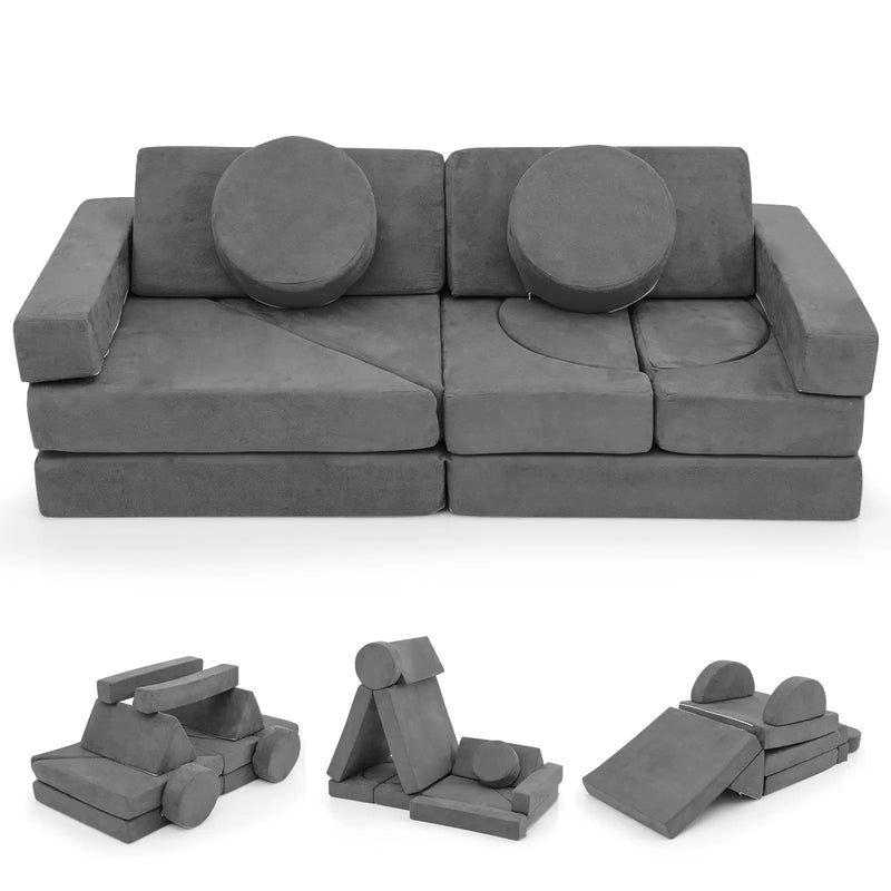 14 PCS Modular Kids Play Couch for Playroom and Bedroom by DirectDeals