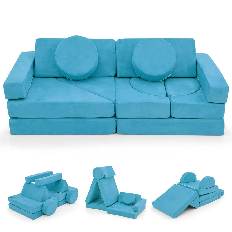 14 PCS Modular Kids Play Couch for Playroom and Bedroom by DirectDeals