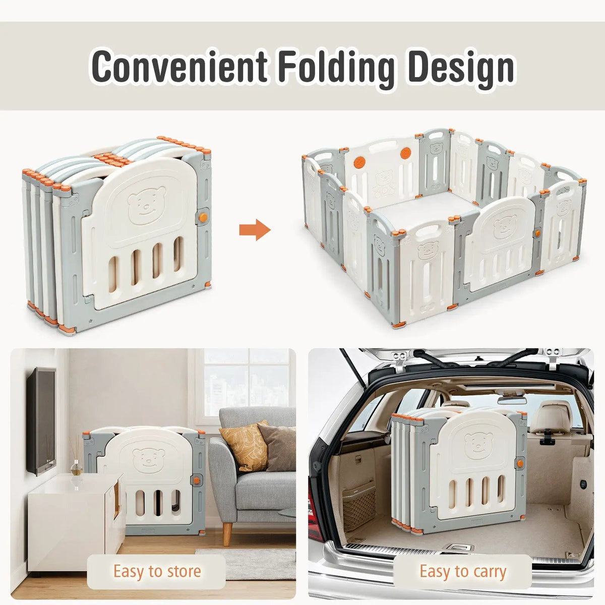 Foldable Baby Playpen 14 Panel Activity Center Safety Play Yard by DirectDeals