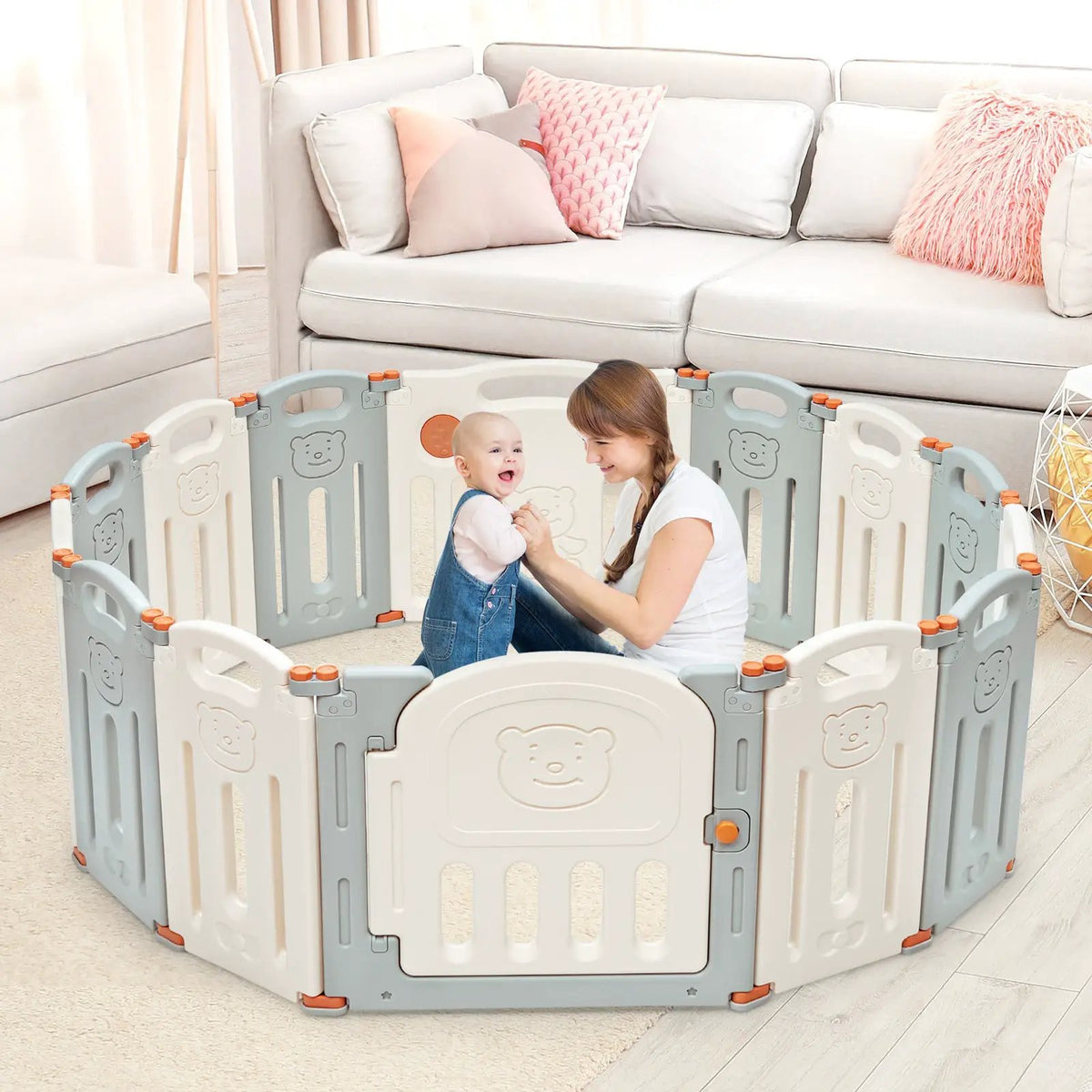 Foldable Baby Playpen 14 Panel Activity Center Safety Play Yard by DirectDeals