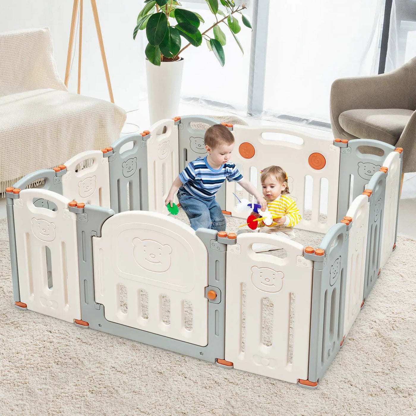 Foldable Baby Playpen 14 Panel Activity Center Safety Play Yard by DirectDeals