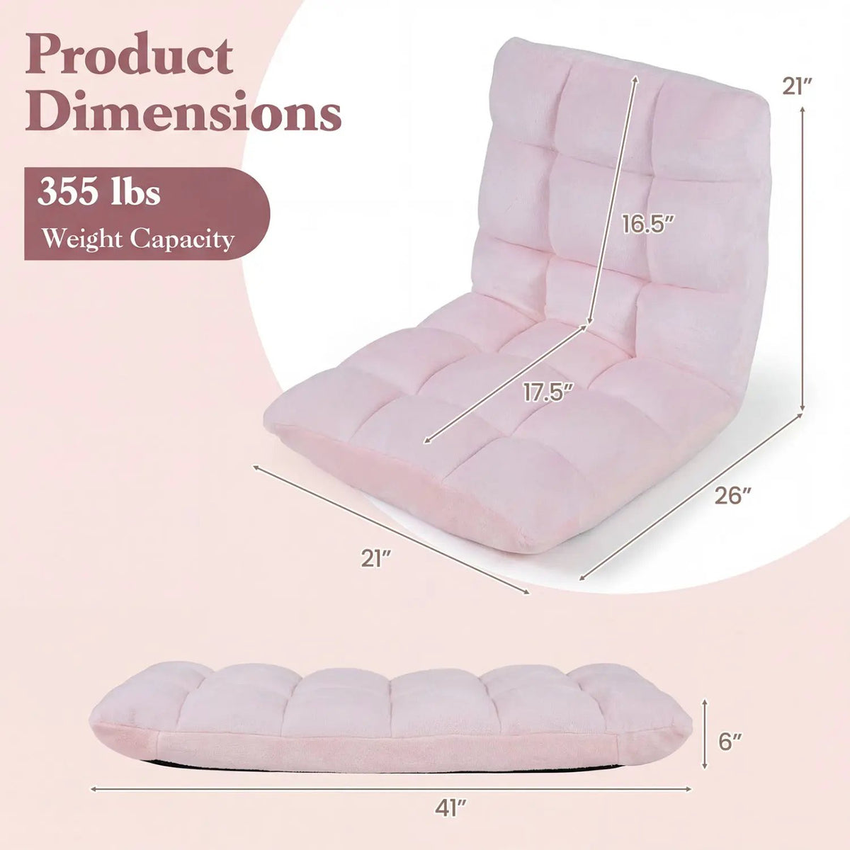 Adjustable 14-position Cushioned Floor Chair by DirectDeals