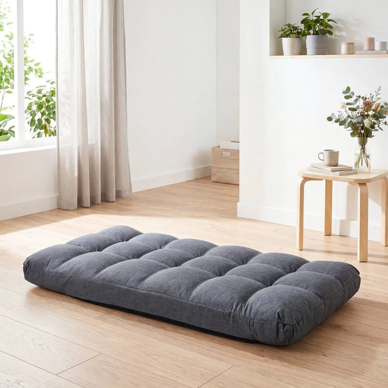 14-Position Adjustable Floor Chair with Back Support - Gray by DirectDeals