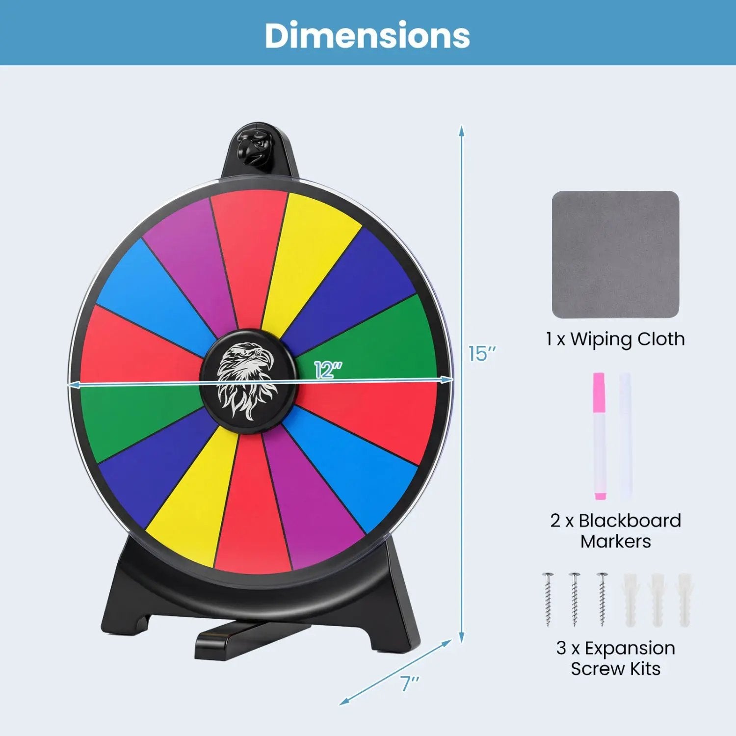 14 Slots Spin Wheel with Blackboard Marker by DirectDeals