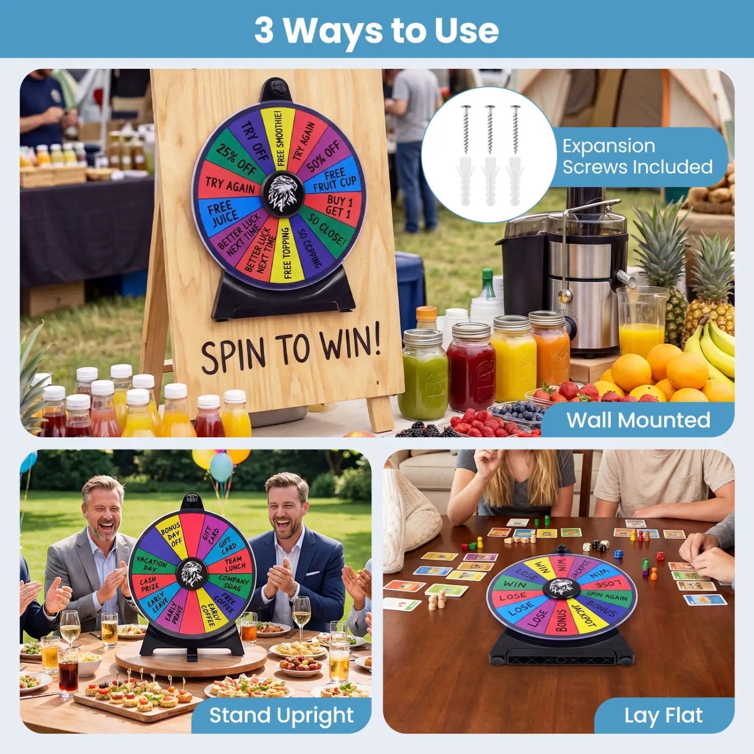 14 Slots Spin Wheel with Blackboard Marker by DirectDeals