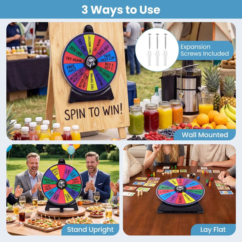 14 Slots Spin Wheel with Blackboard Marker by DirectDeals