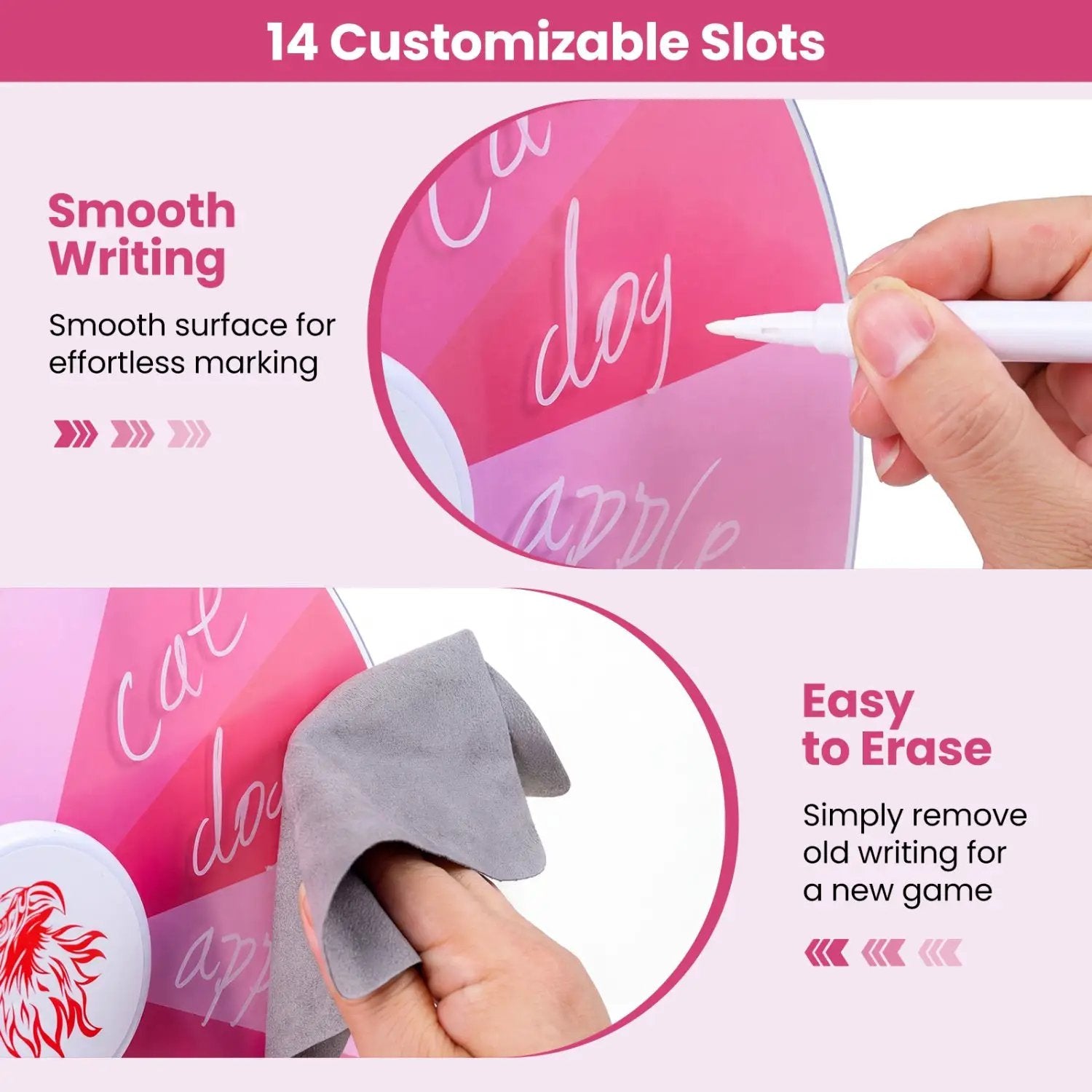14 Slots Spin Wheel with Blackboard Marker by DirectDeals