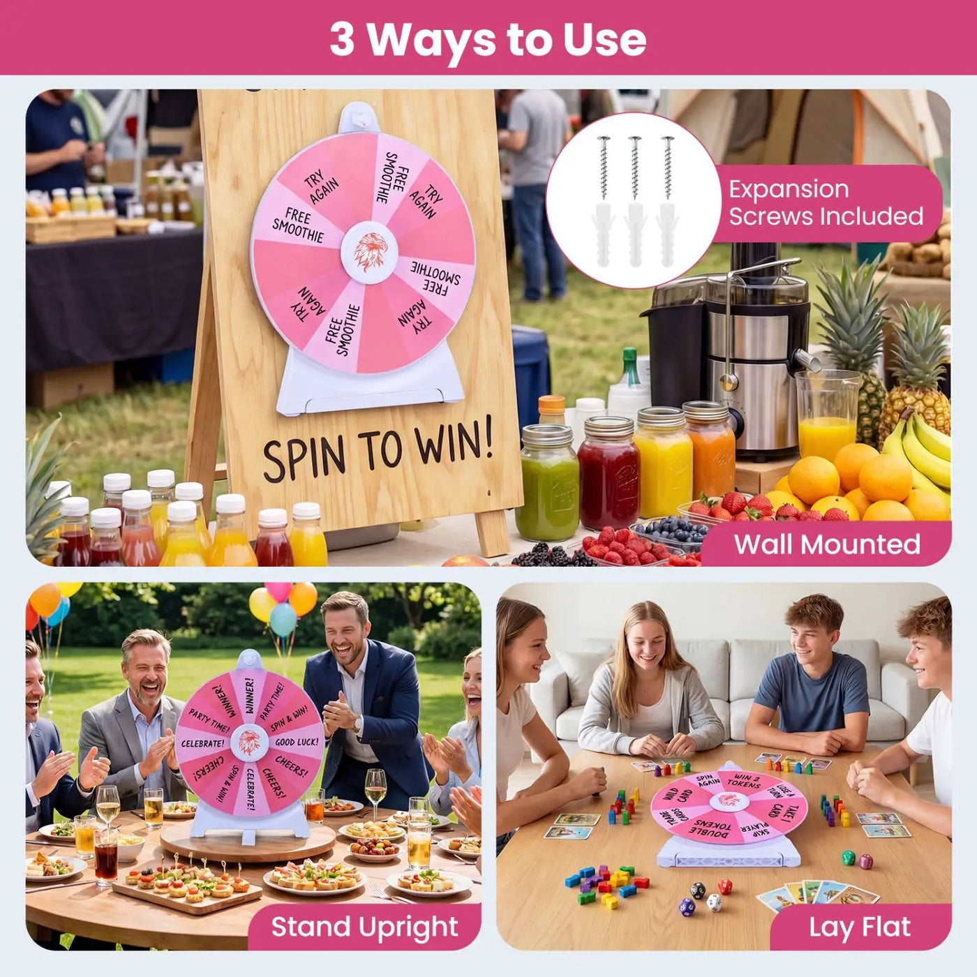 14 Slots Spin Wheel with Blackboard Marker by DirectDeals