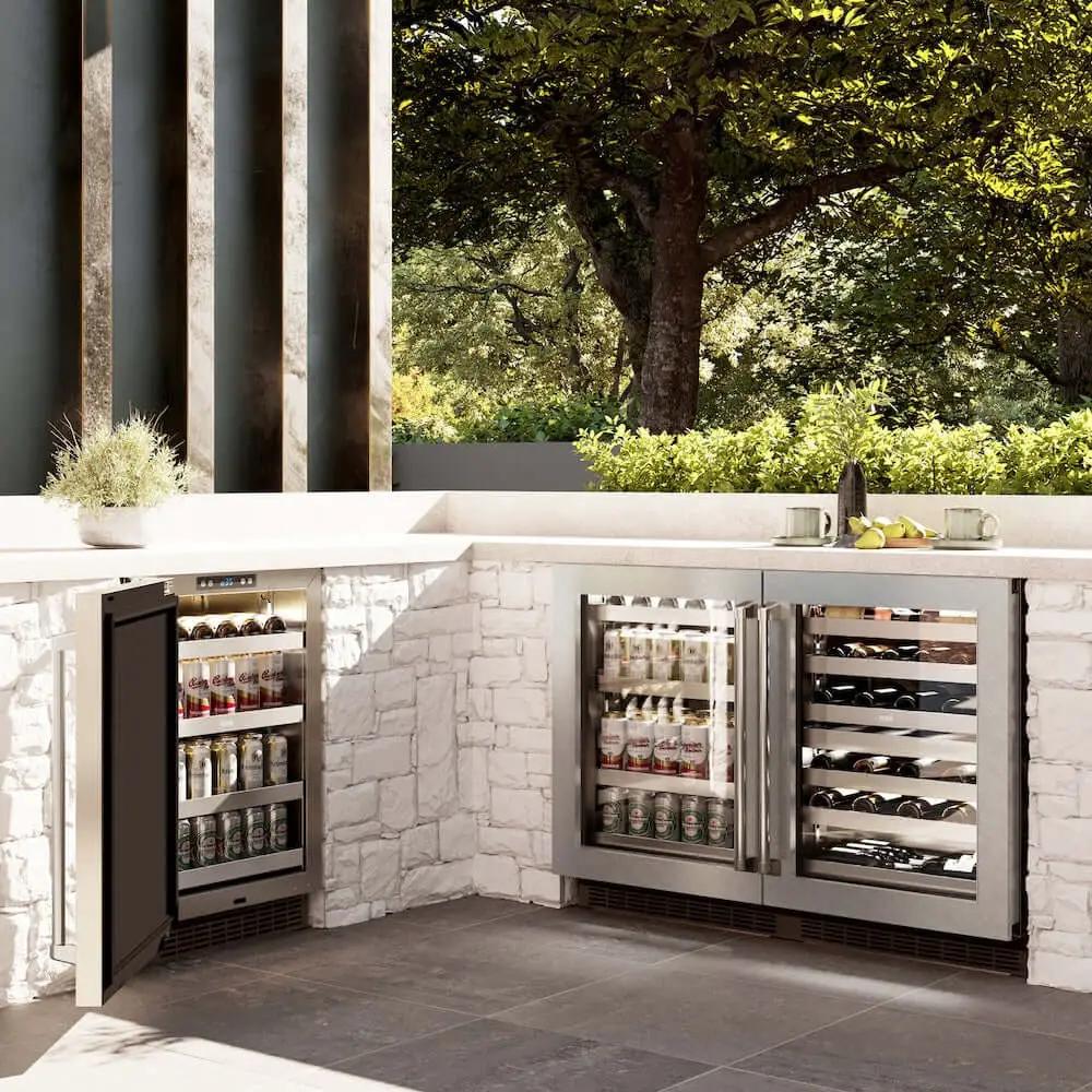 ZLINE 24" Touchstone Dual Zone 44 Bottle Wine Cooler DuraSnow® Stainless Steel Glass Door RWDO-SN-24 by Farmhouse Kitchen and Bath