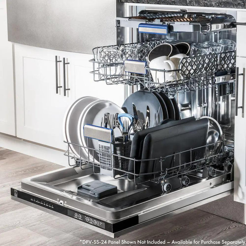 ZLINE Autograph 24" Dishwasher Stainless, Gold DWVZ-24-G by Farmhouse Kitchen and Bath