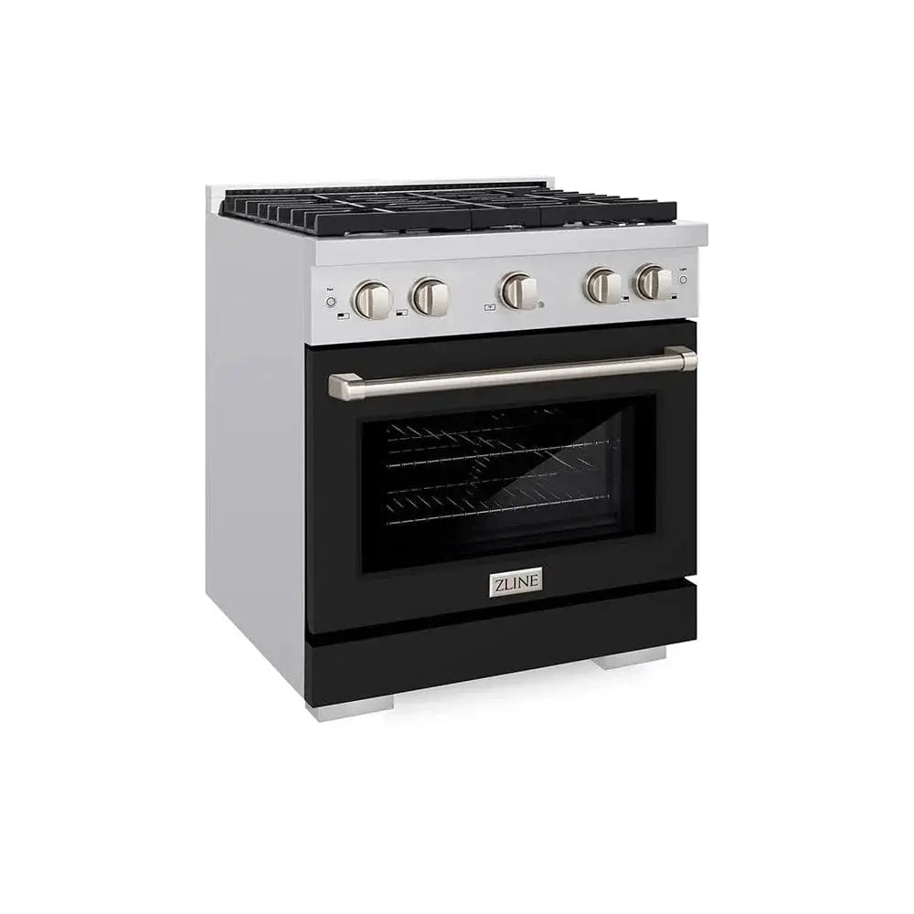 ZLINE 36" Gas Range, Convection Gas Oven, Stainless Steel,Matte Black SGR-BLM-36 by Farmhouse Kitchen and Bath