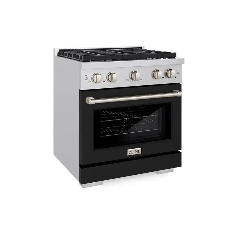 ZLINE 36" Gas Range, Convection Gas Oven, Stainless Steel,Matte Black SGR-BLM-36 by Farmhouse Kitchen and Bath