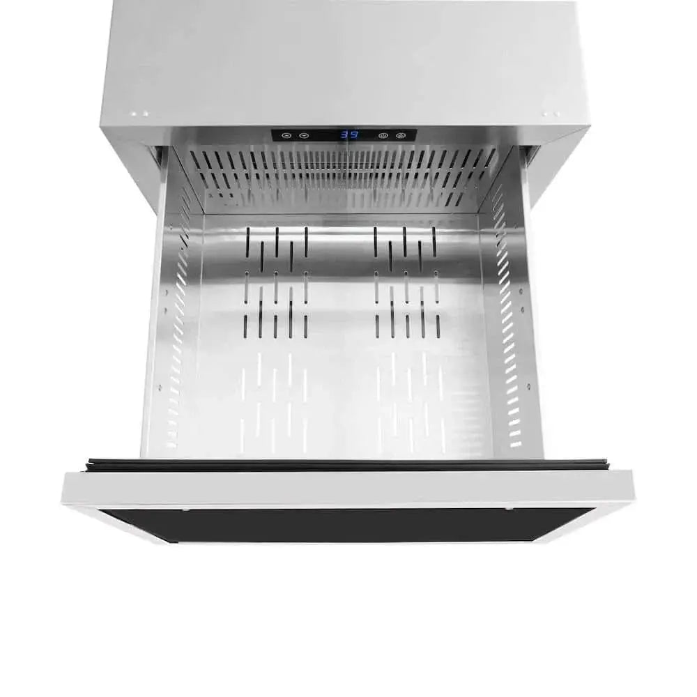 ZLINE 24" Touchstone 168 Can Outdoor-Rated Dual Refrigerator Drawer, Panel Ready Champagne Bronze, RDSPOZ-24-CB by Farmhouse Kitchen and Bath
