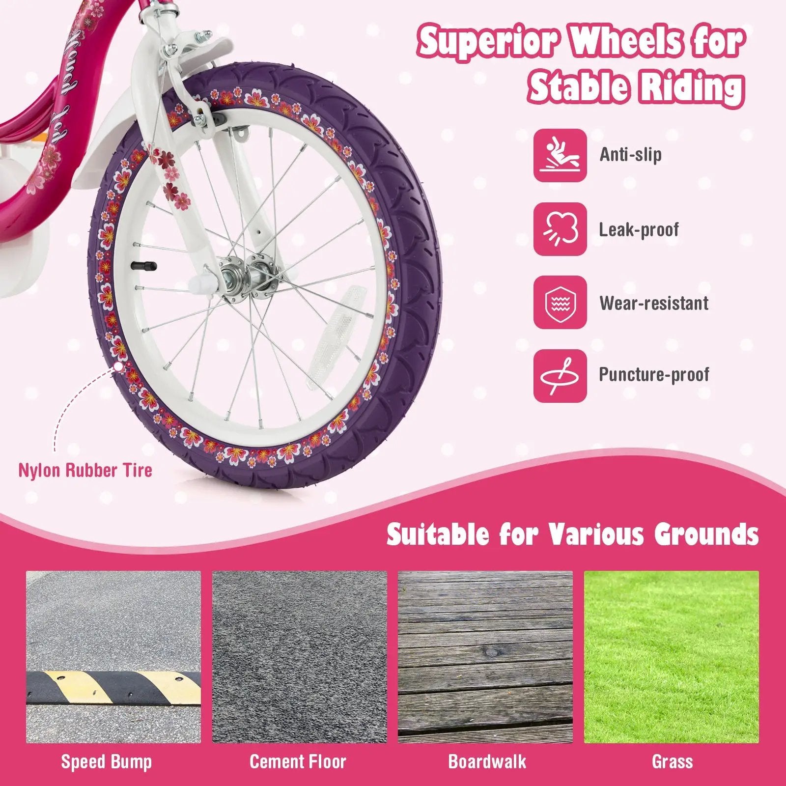 16 Inch Kids Bike with Doll Seat and Removable Training Wheels-16 inches by DirectDeals