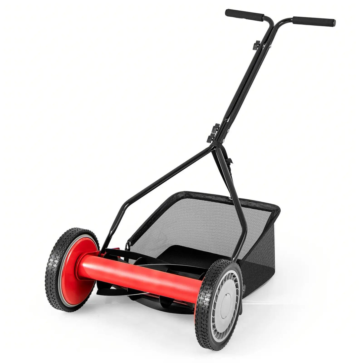14 Inch Push Lawn Mower with 5 Steel Blades and Grass Catcher Bag by DirectDeals