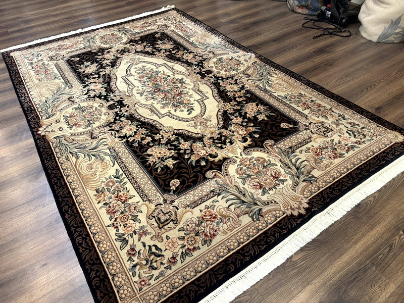 Aubusson Rug 6x9, European Design, Fine 170 KPSI, Elegant Carpet by Jewel Rugs