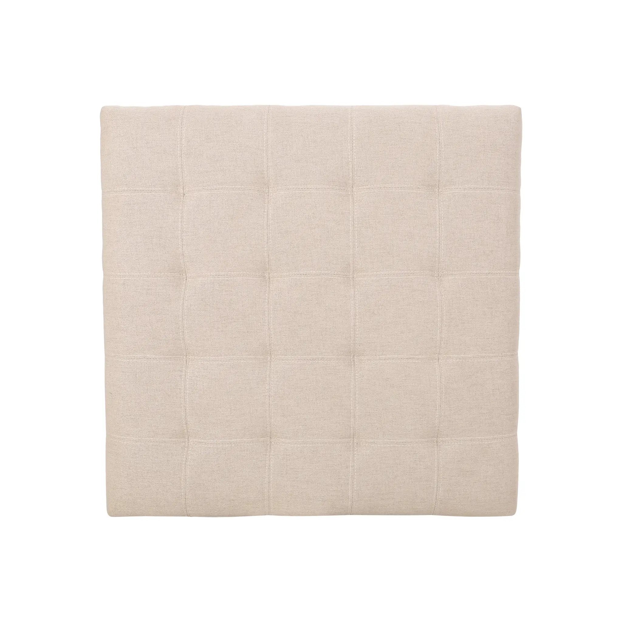 Upholstered Tufted Fabric Storage Ottoman, Wheat by HouseOfZazla