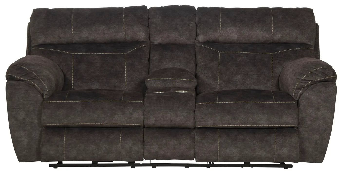 Sedona - Power Headrest Lay Flat Reclining Console Loveseat With Storage & Cupholders by Unique Piece Furniture
