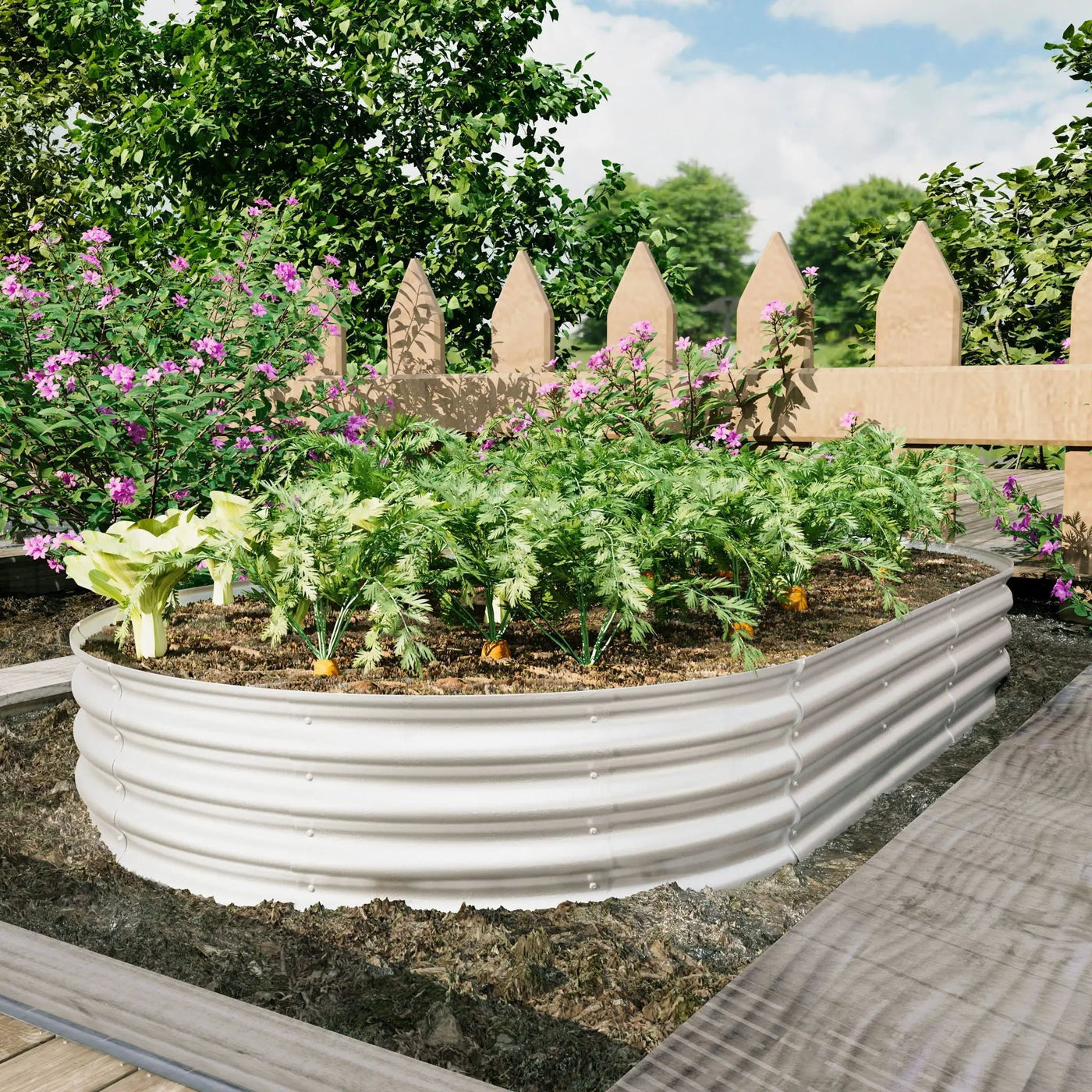 Heavy Duty Galvanized Raised Garden Bed Kit For Vegetables, Flowers & Herbs by HouseOfZazla