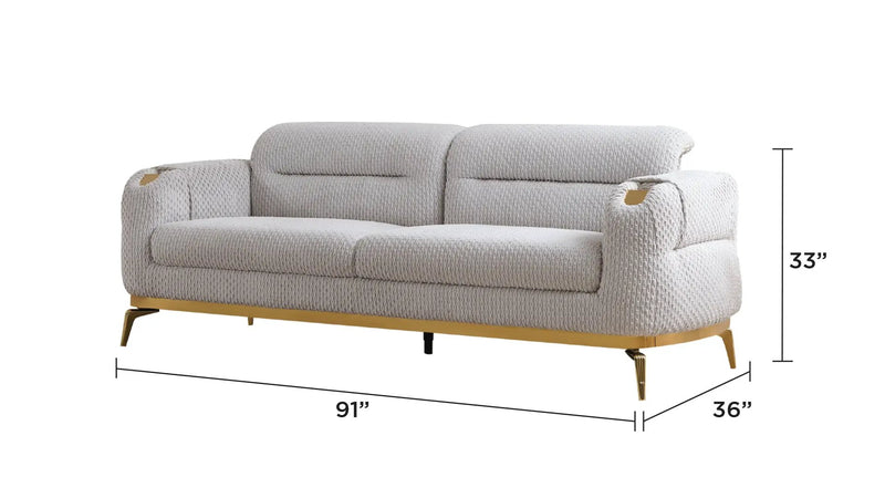 Zoe Modern Style 3PC Living Room Set by HouseOfZazla