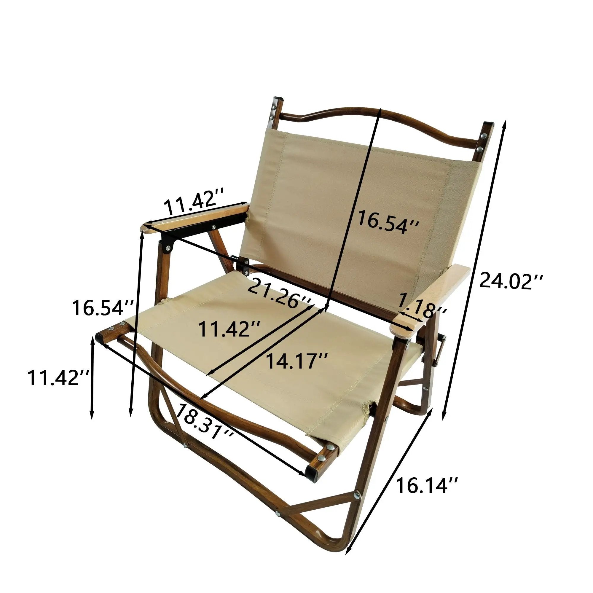 Comfy Foldable And Portable Chair With Armrests, Indoor And Outdoor (Set of 4) - Brown by Unique Piece Furniture