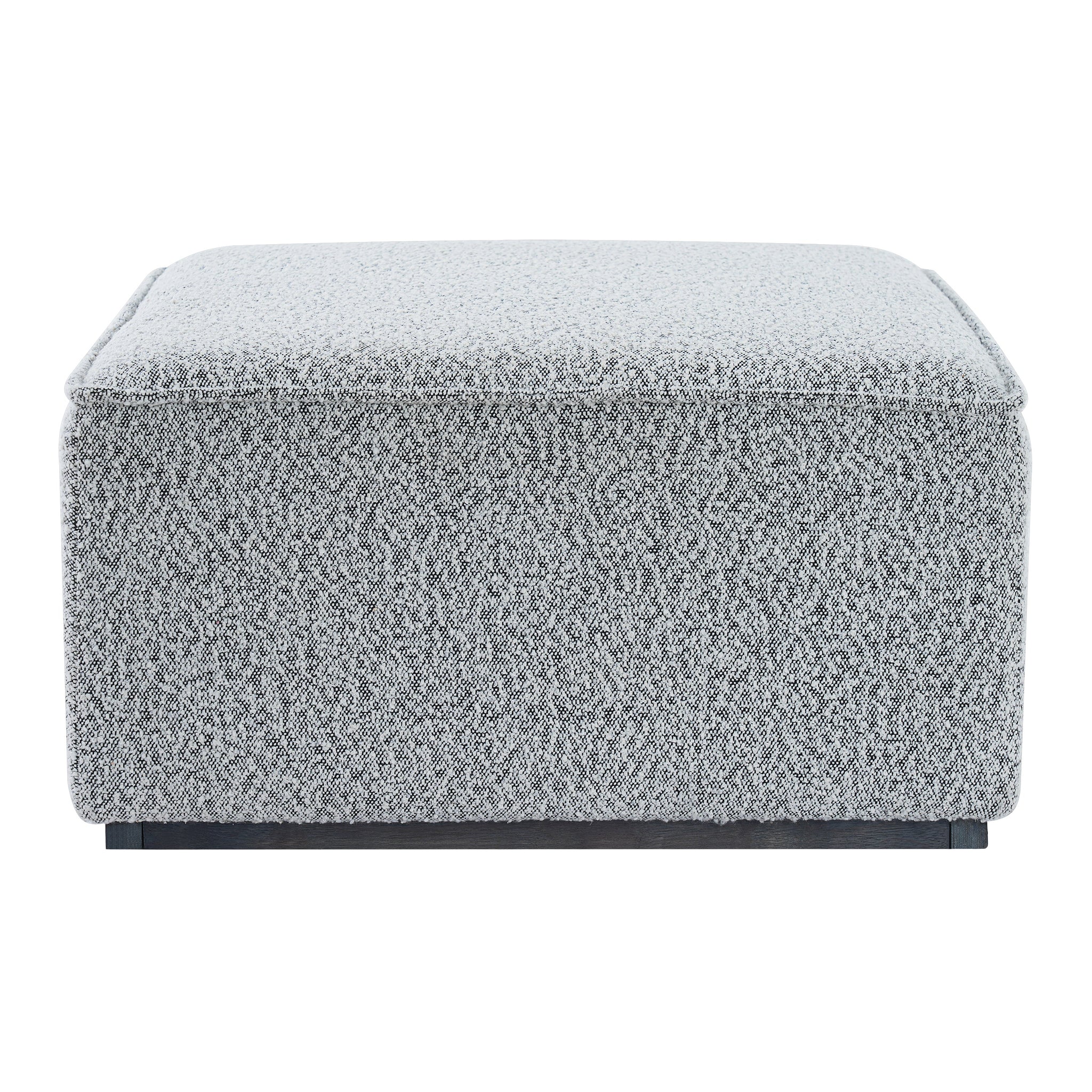 Square Upholstered Ottoman with Black-and-White Fabric by HouseOfZazla
