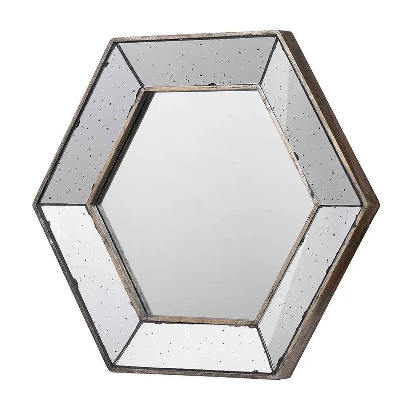 Hexagon Wall Mirror With Contemporary Glass Design, Home Decor Accent Mirror For Living Room, Entryway, Bedroom by Unique Piece Furniture