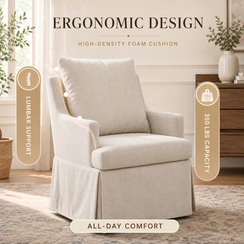 Upholstered Dining Chair with Casters - Modern Fabric, 1 Piece, photo 4 of 9