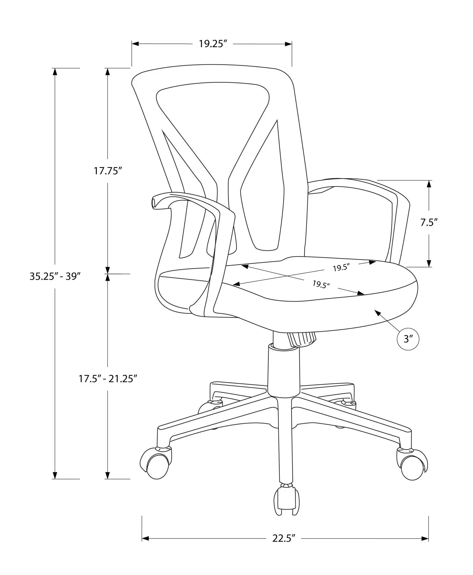 Office Chair Adjustable Height Swivel Ergonomic Mesh Contemporary & Modern by HouseOfZazla