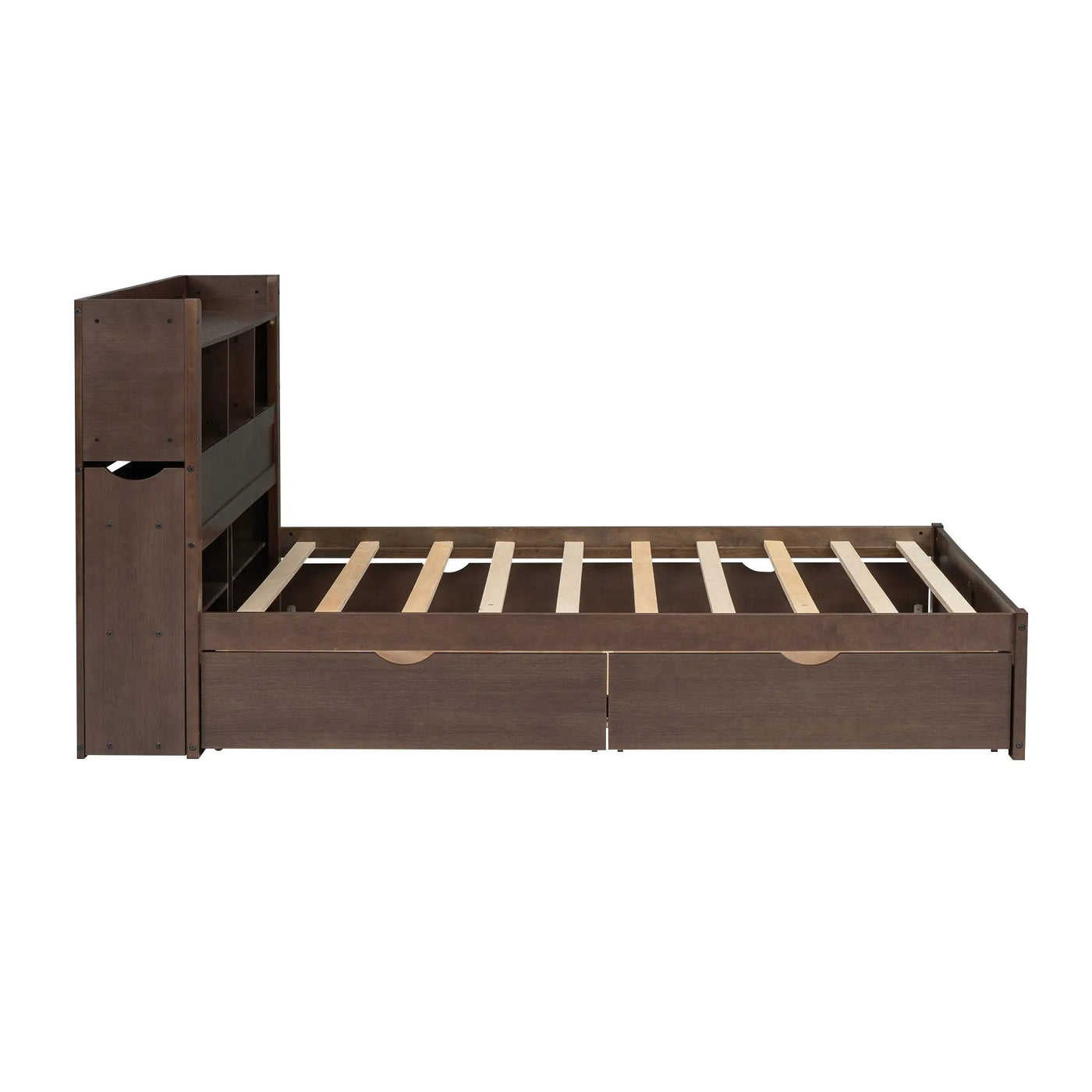 Storage Platform Bed With Pull Out Shelves, Trundle, And 2 Drawers by HouseOfZazla