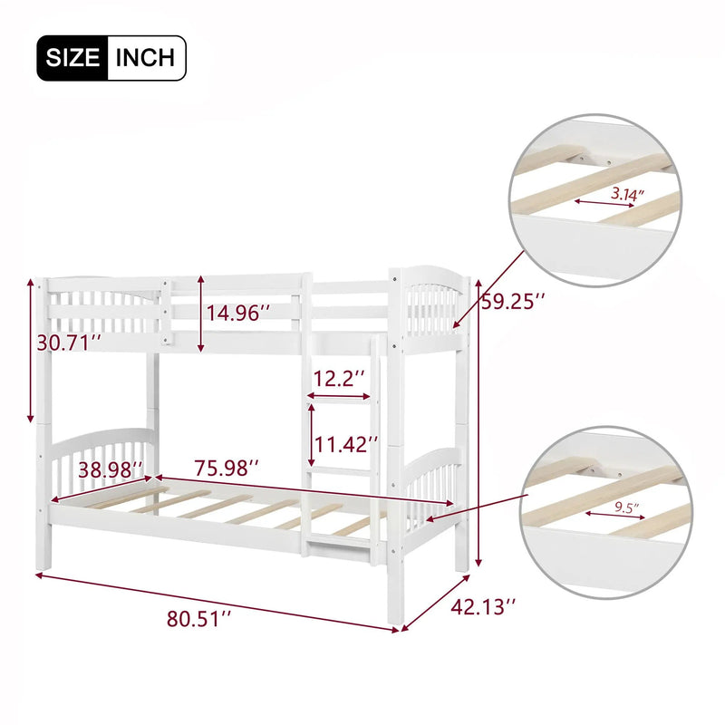 Solid Construction Bunk Bed With Ladder by HouseOfZazla