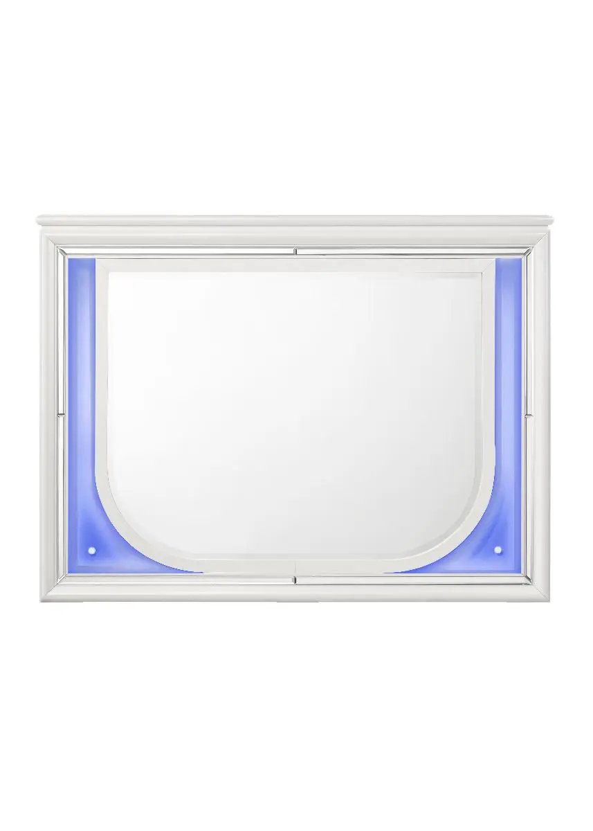 Tarian - Mirror With LED - Pearl White by Unique Piece Furniture