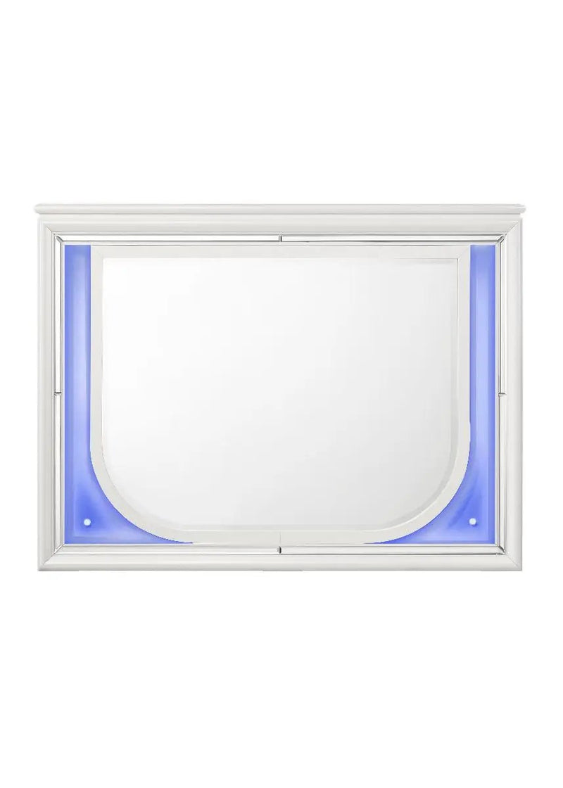 Tarian - Mirror With LED - Pearl White by Unique Piece Furniture