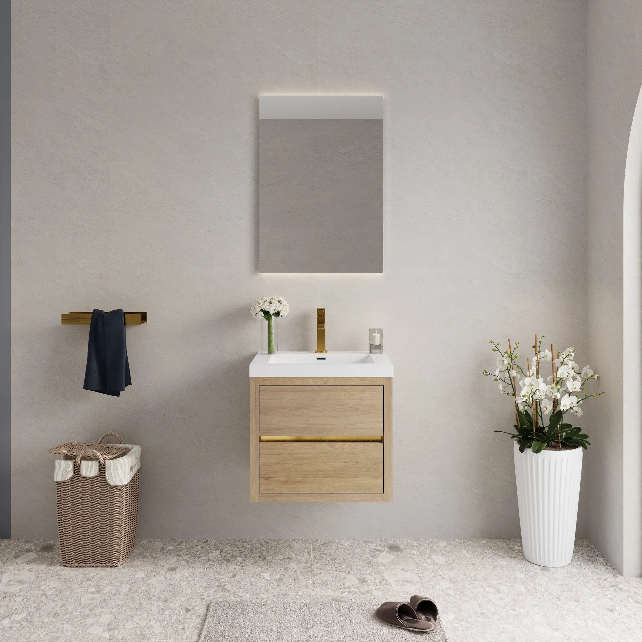 24" Wall-Mounted Bathroom Vanity with Sink by HouseOfZazla