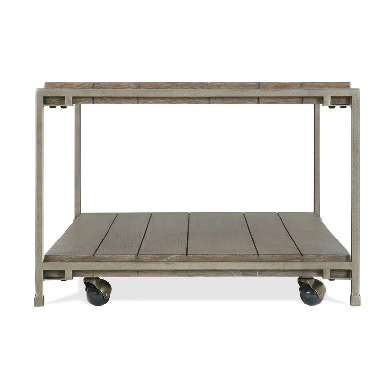 Corbeta - 3 Piece Metal Frame Wood Living Room Coffee Table And 2 Chairside Tables Set, Aged Graphite - Brown by Unique Piece Furniture