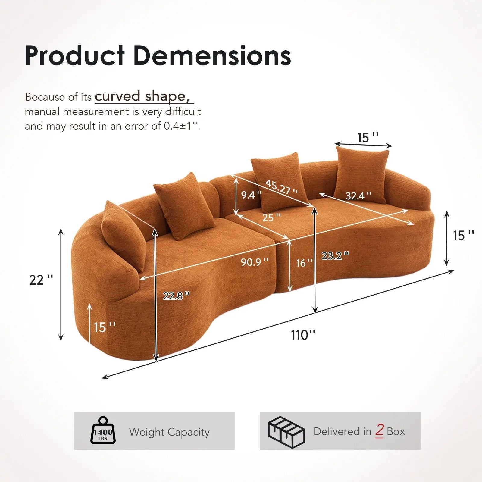 4 Seater Sofa With Fabric, 30D, 60 Hardness Full Sponge, 4 Pillow For Living Room, Home Furniture Sleeper Sectional Sofa For Apartment by Unique Piece Furniture