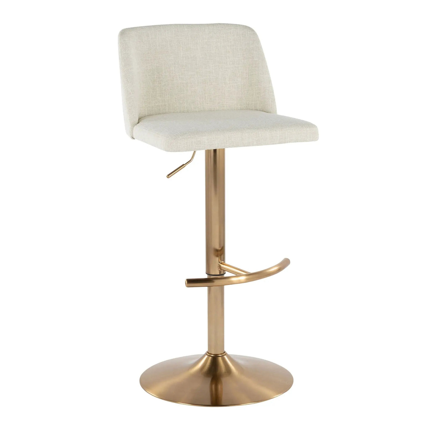 Toriano - Contemporary Adjustable Barstool Swivel With Rounded T Footrest (Set of 2) by HouseOfZazla