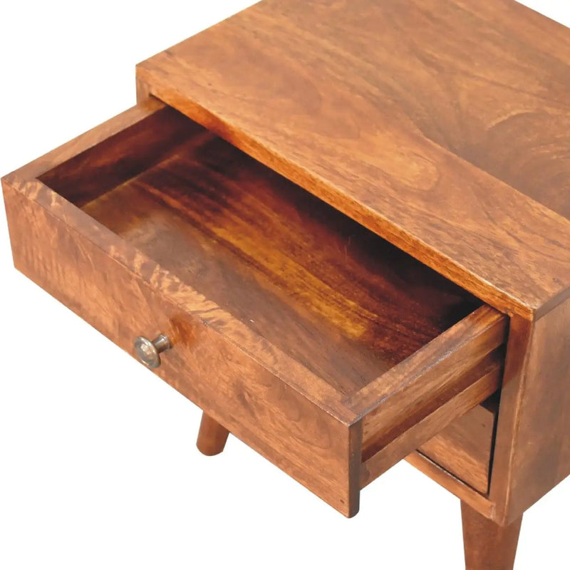 Mini Modern Bedside Table - Chestnut by HouseOfZazla