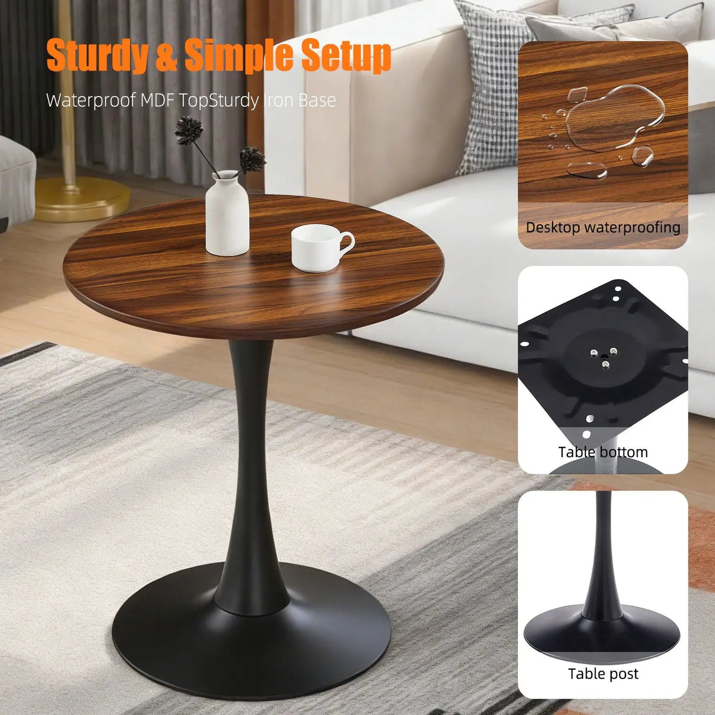 Round Dining Table With Tulip Style Base by HouseOfZazla