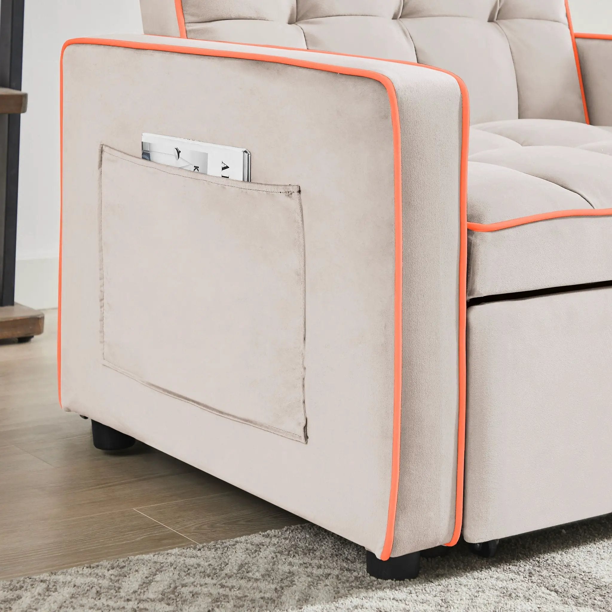 Modern 3 In 1 Sofa Bed Chair, Adjustable Recliner