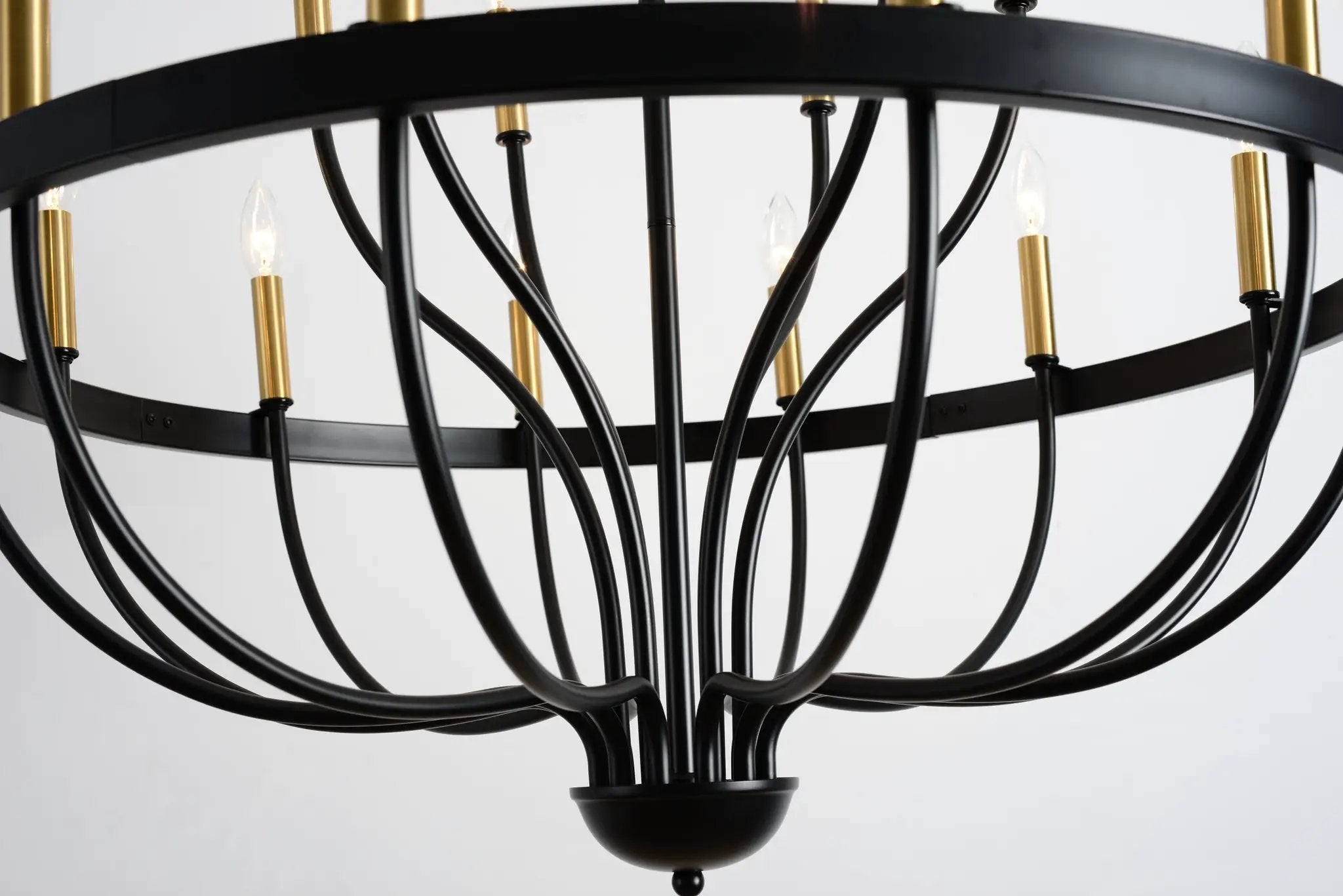 15-Light Industrial Iron Candle Chandelier Modern Farmhouse Pendant Light by HouseOfZazla