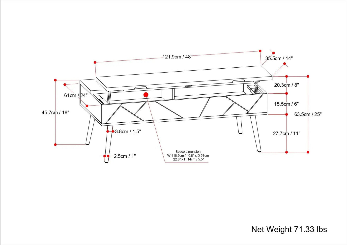 Jager - Lift Top Coffee Table Handcrafted by HouseOfZazla