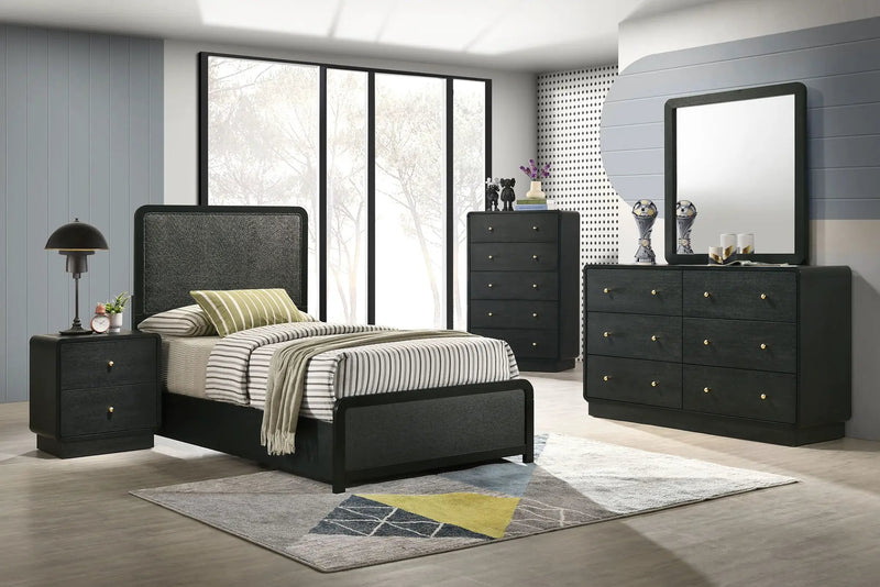 Cavelle 5-piece Twin Bedroom Set Black by Unique Piece Furniture