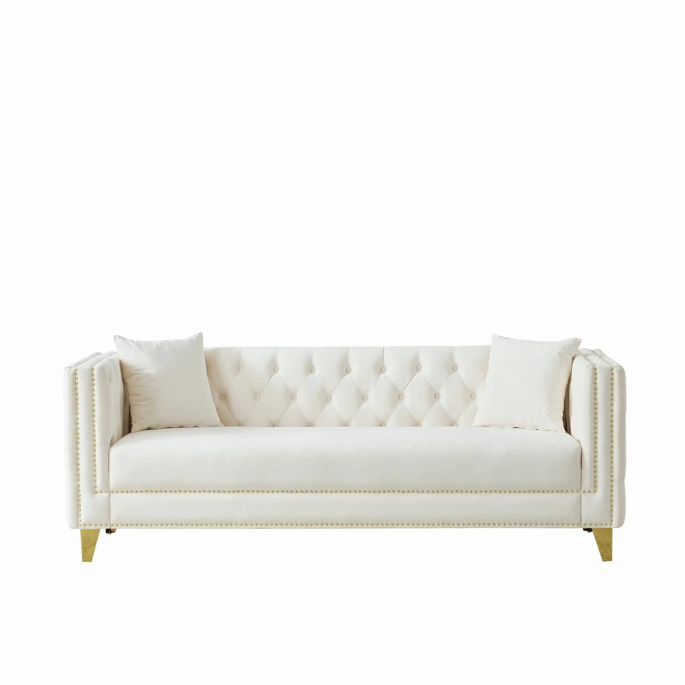 Deep Seat Sofa With Button Nailhead, Square Arm Couches by Unique Piece Furniture