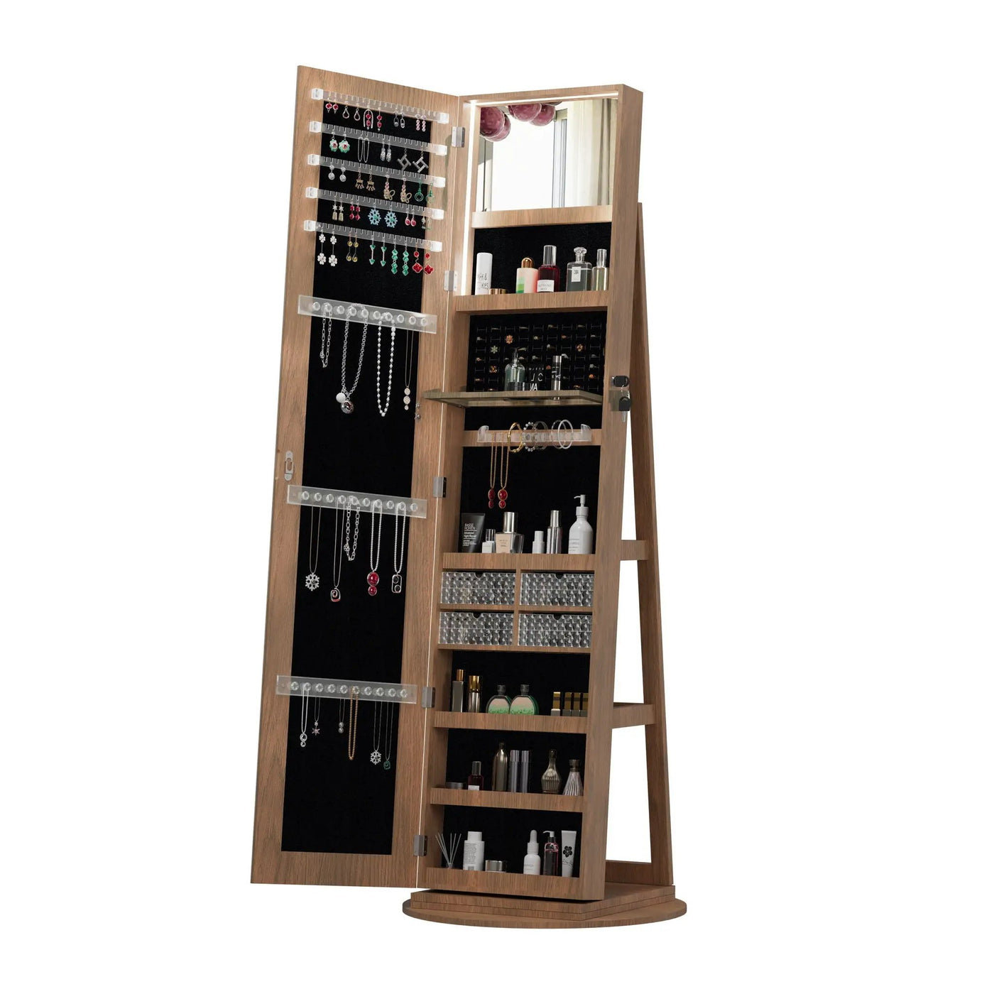 Swivel Jewelry Cabinet With Full Length Mirror by HouseOfZazla