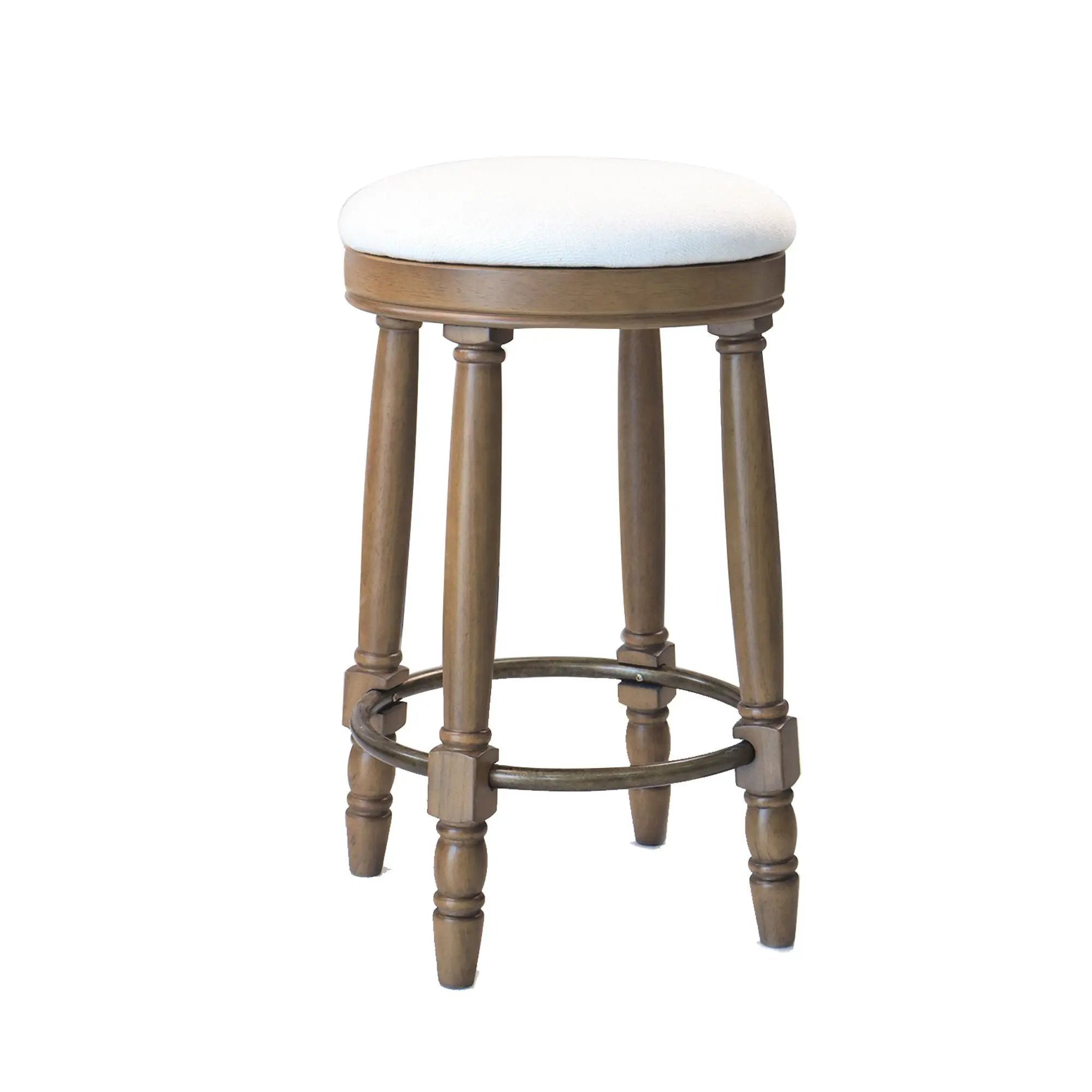 360° Swivel Wooden Barstools With Upholstered Seat, Counter Height (Set of 2) by Unique Piece Furniture